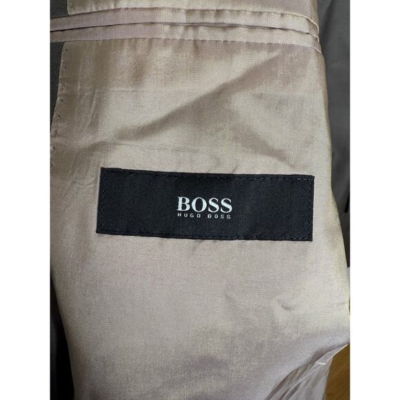 Hugo Boss 44R Scorcese Movie Blazer 100% Wool Dinner Suit Jacket 3 Button Taupe - Picture 9 of 9